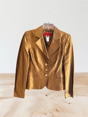 Les Copains Bronze silk blazer Sz 46 IV (US L, Sz 12)